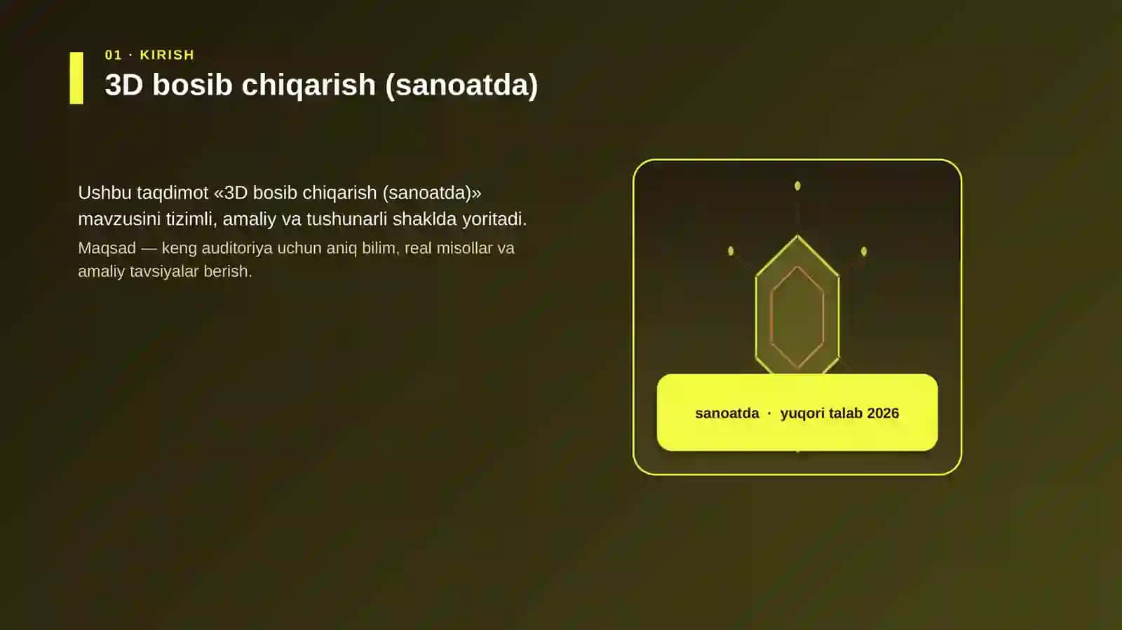 3D bosib chiqarish (sanoatda) 3