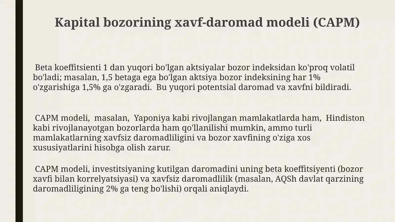 Risk va daromadlilik 3