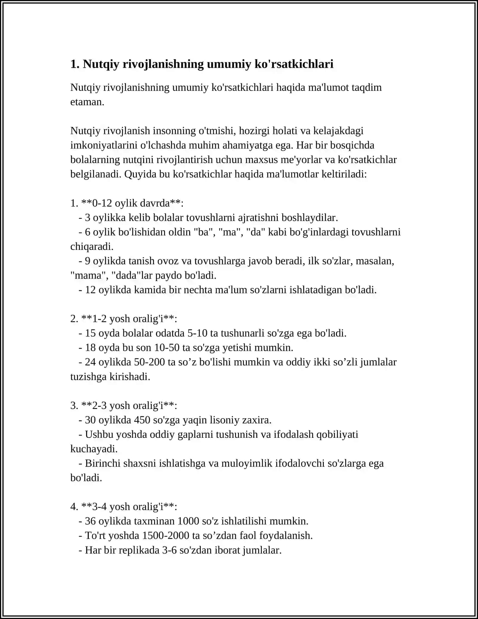NUTQI TO'LIQ RIVOJLANMAGAN BOLALAR NUTQINI TEKSHIRISH 3