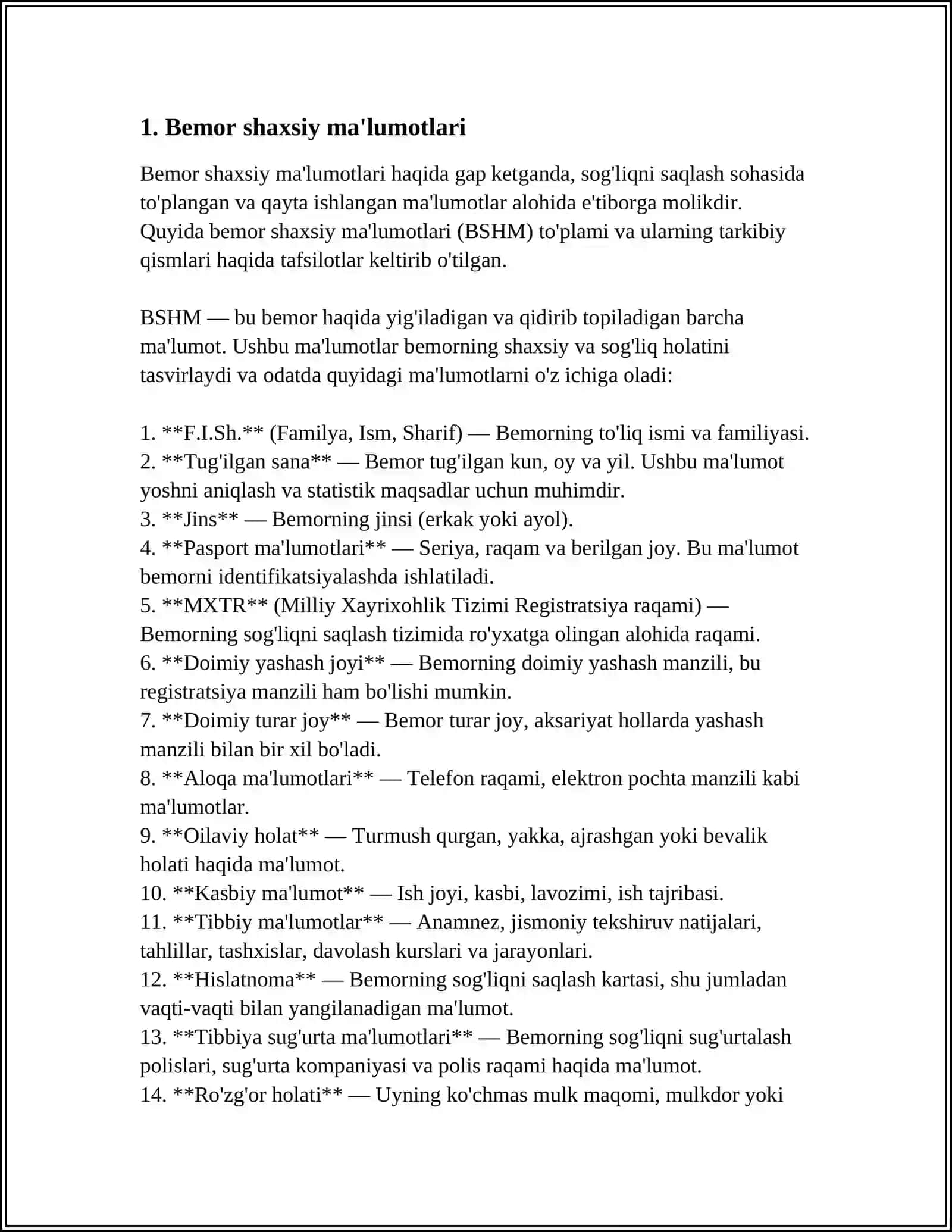 BEMOR KASALLIK TARIXINI TITUL VAROQINI TOʻLDIRISH 3