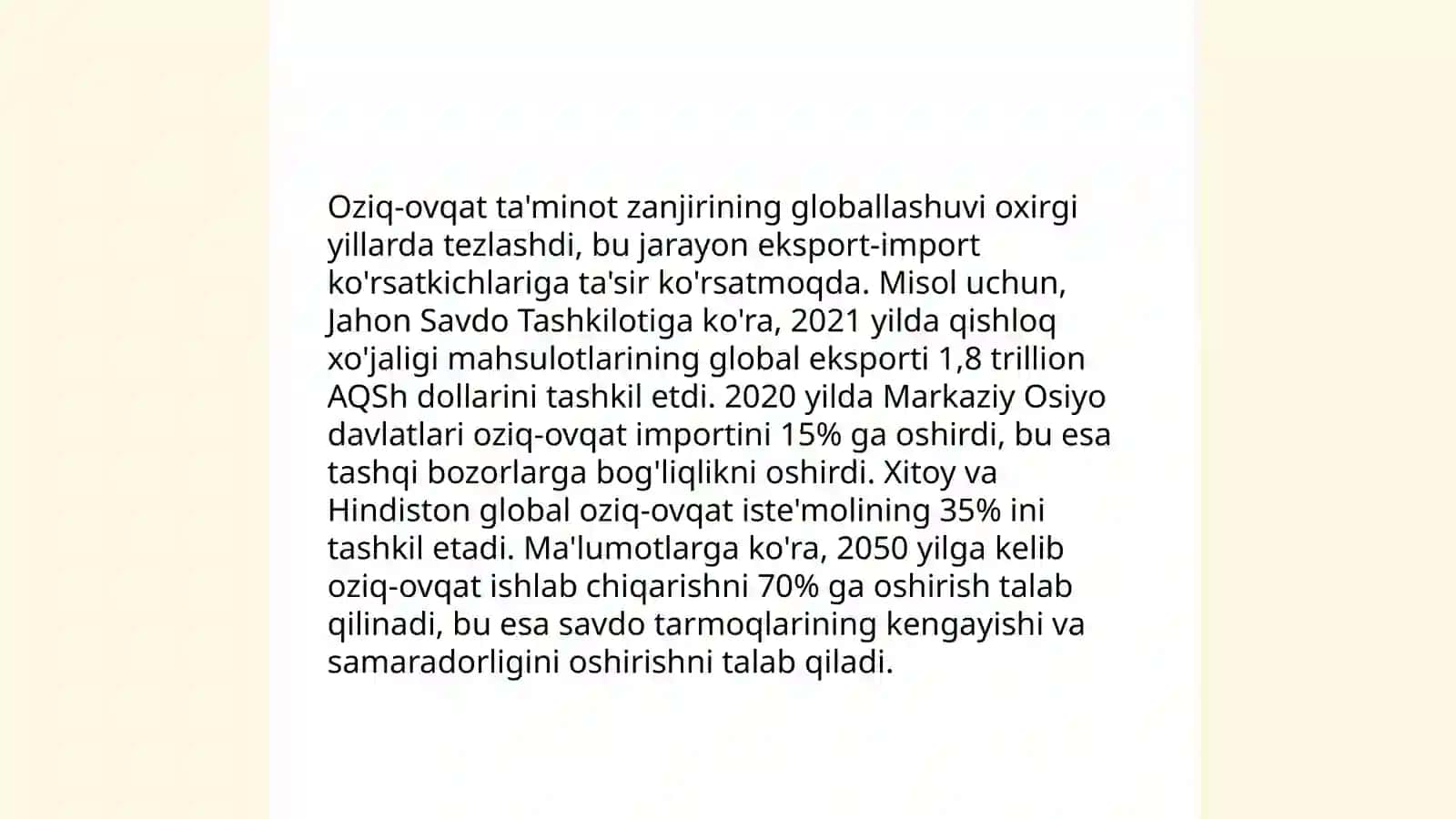 Oziq-ovqat ta'minot zanjirining globallashuvi 3