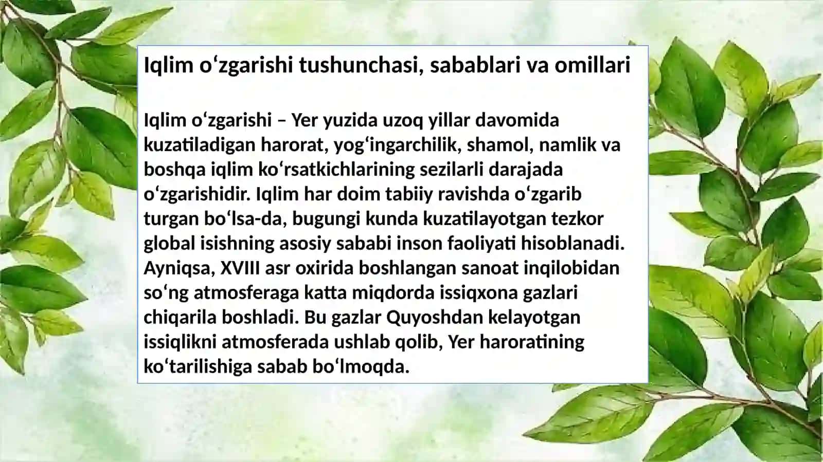 Iqlim O‘zgarishi 3