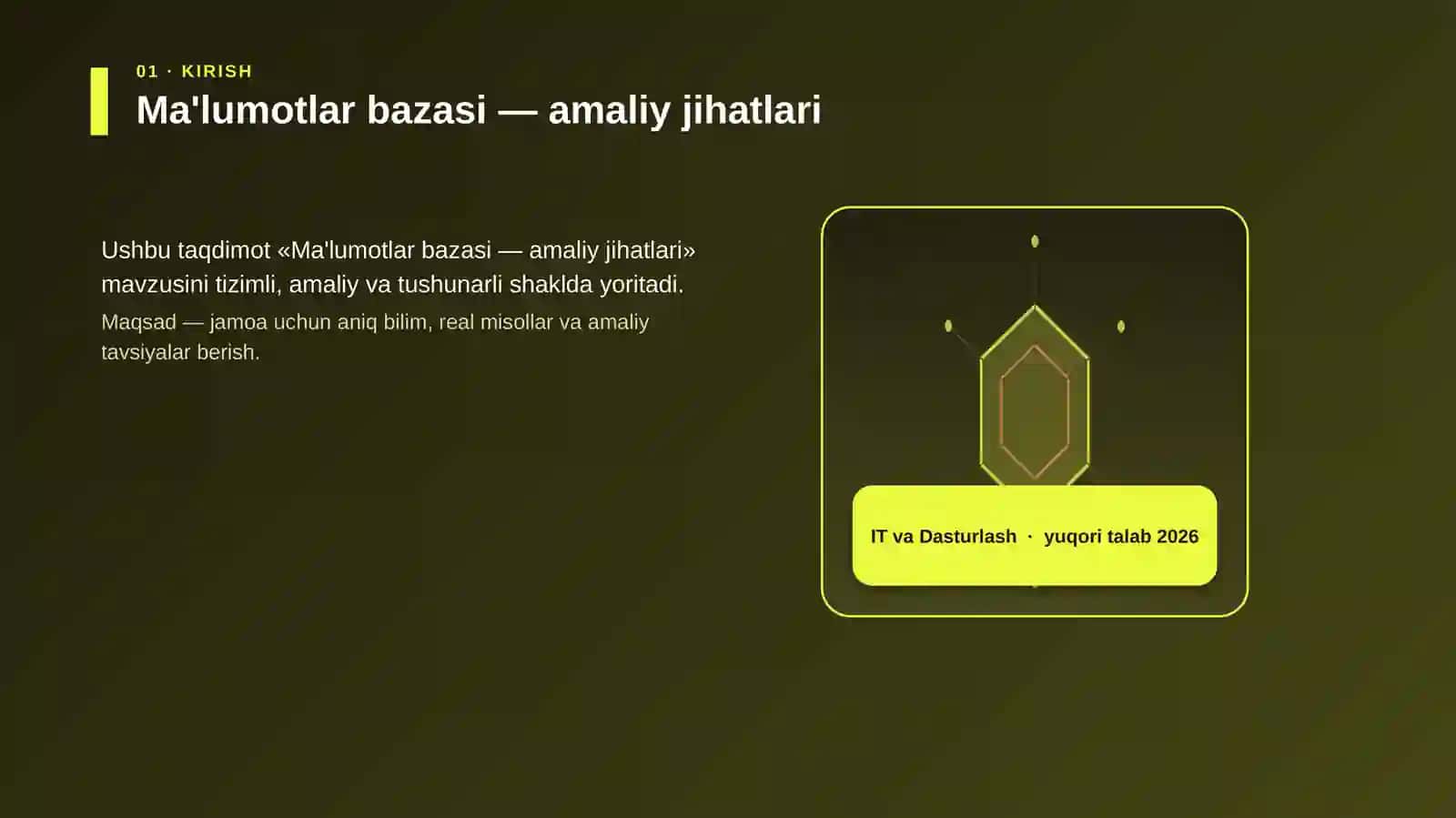 Ma'lumotlar bazasi — amaliy jihatlari 3