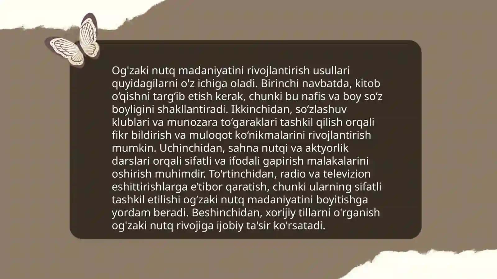 Og'zaki nutq madaniyatini rivojlantirish usullari 3