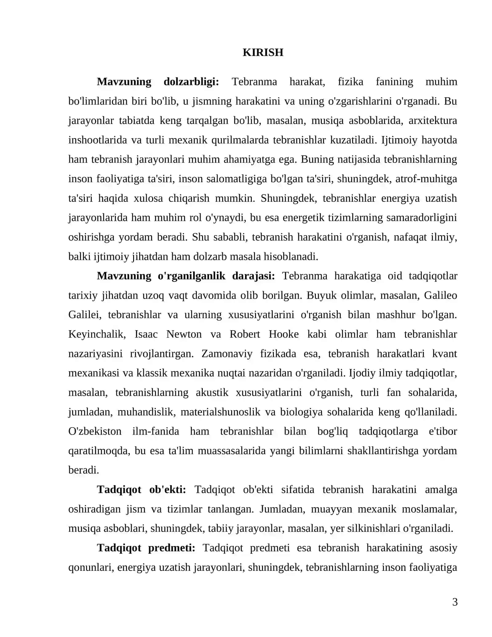 "Tebranma harakat" 3
