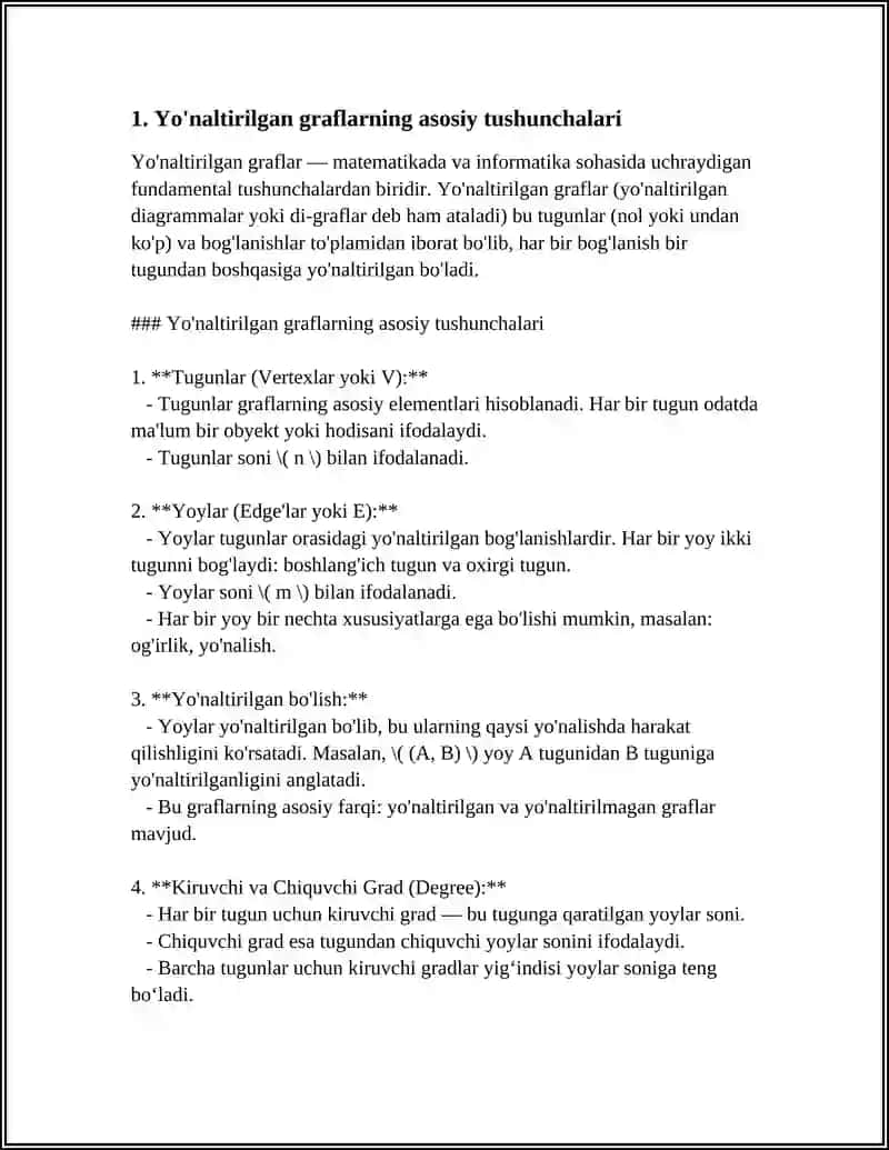 YO'NALTIRILGAN VA YO'NALTIRILMAGAN GRAFLAR 3