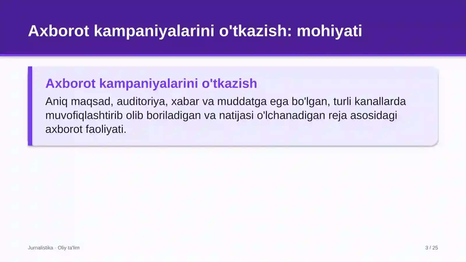 baholash tashkilotlarida axborot kampaniyalarini o'tkazish 3197 3