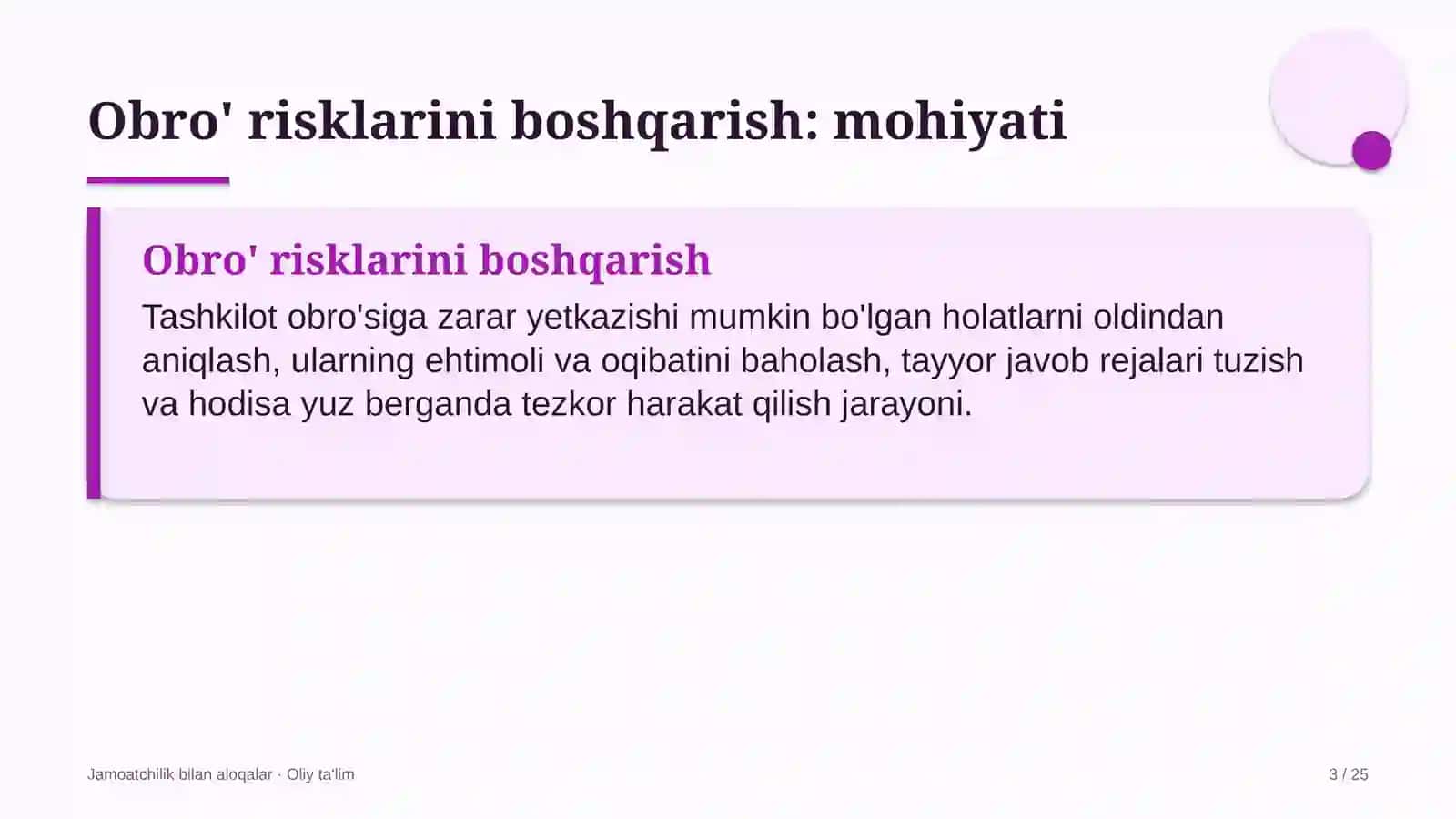 Echkichilikda obro' risklarini boshqarish 3