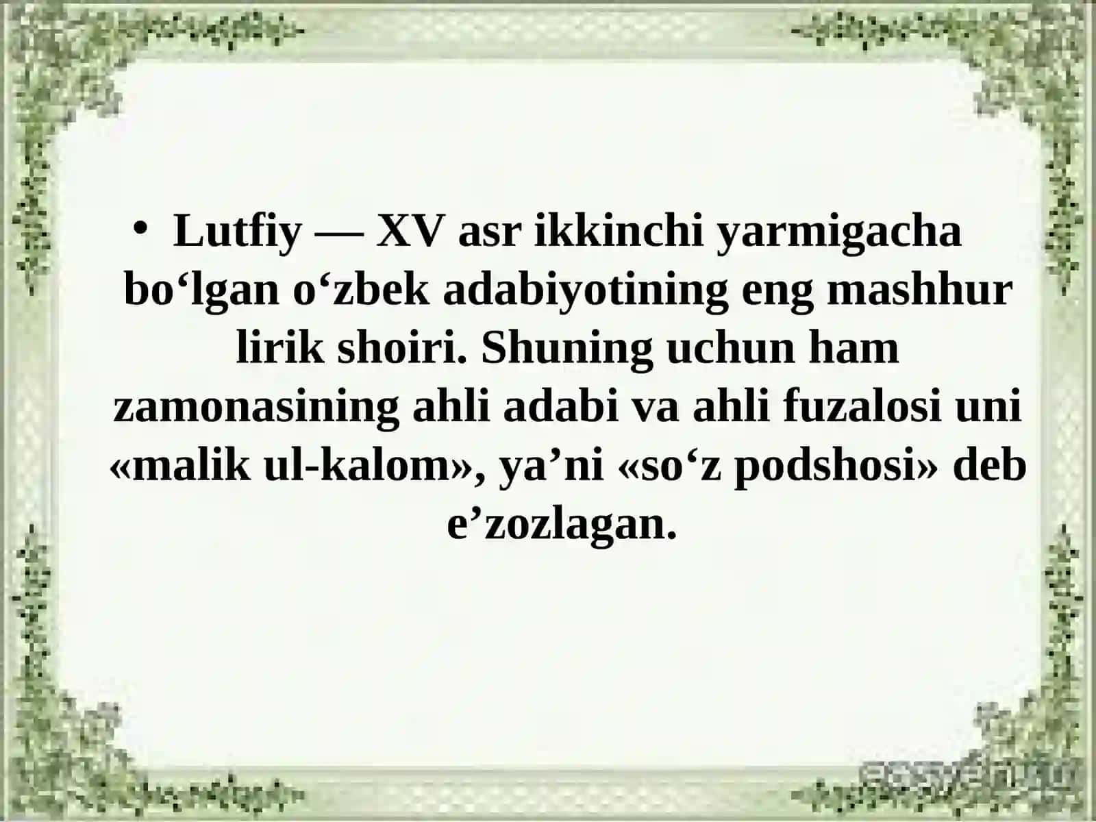 Mavlono lutfiy hayoti va ijodi 3