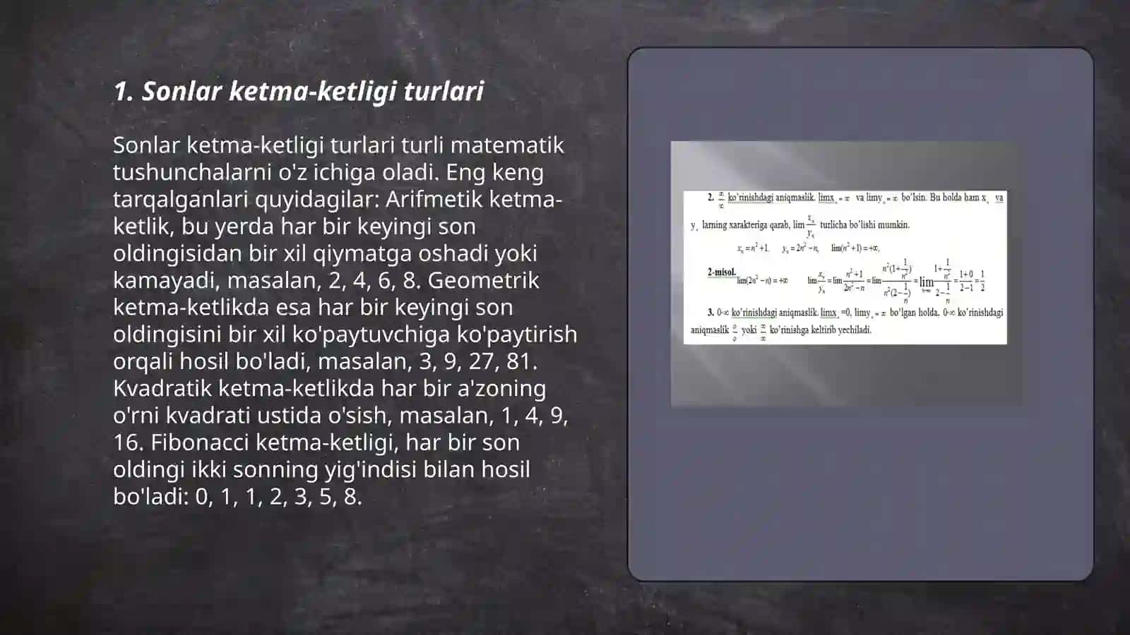 Sonlar ketma ketligi va uning limiti 3
