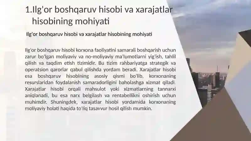 “Ilg’or boshqaruv hisobi”da xarajatlar hisobini yuritish 3
