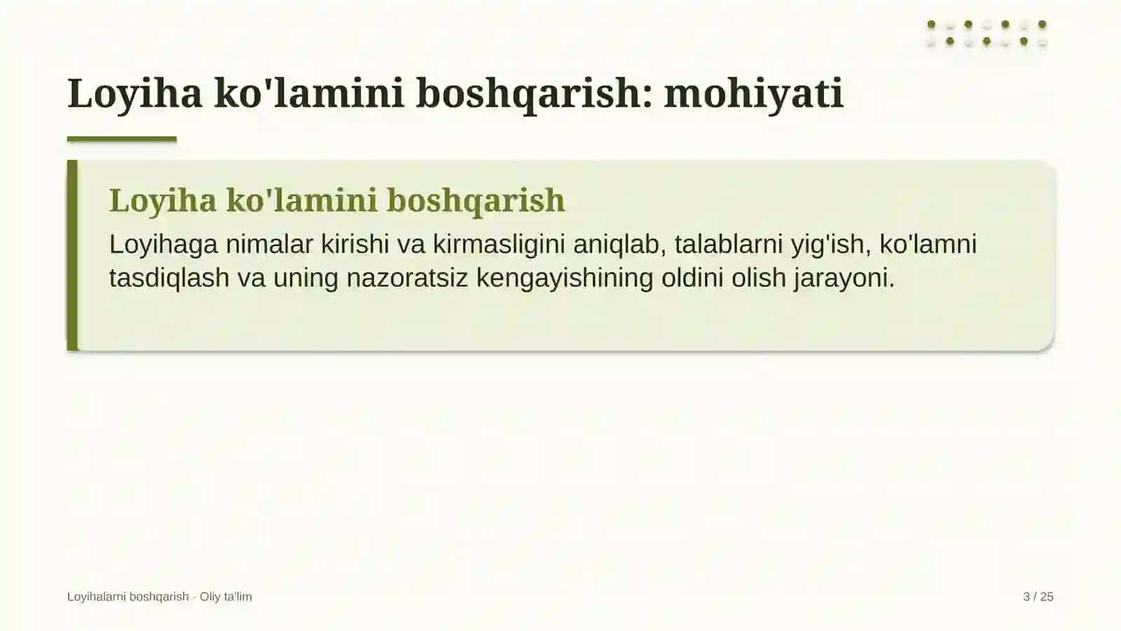 Ko'mir sanoatida loyiha ko'lamini boshqarish 3