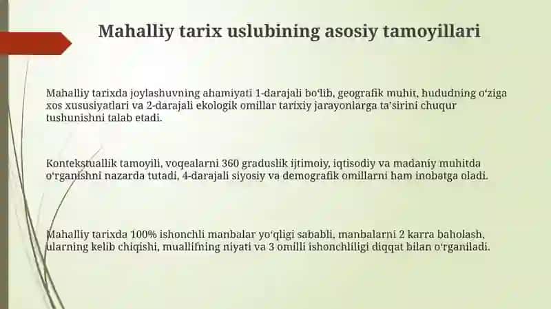 Mahalliy Tarix Uslubi 3