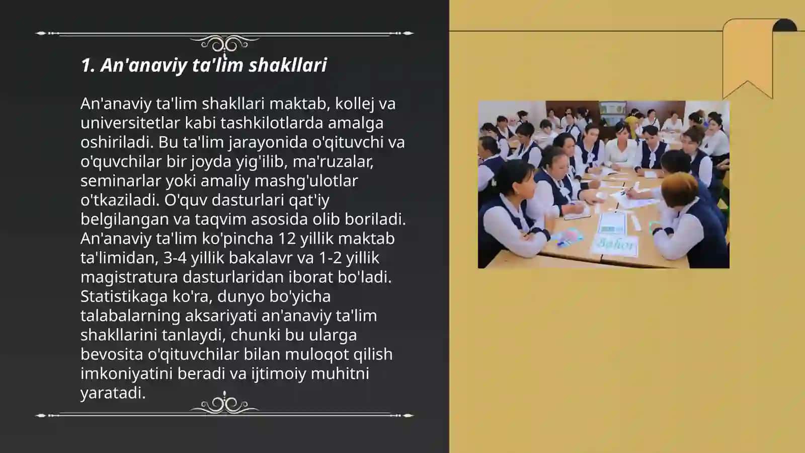 Pedagogikada ta'lim jarayonini tashkil etish shakllari 3