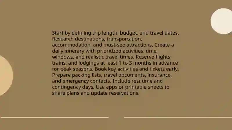 Trip planning and itineraries 3