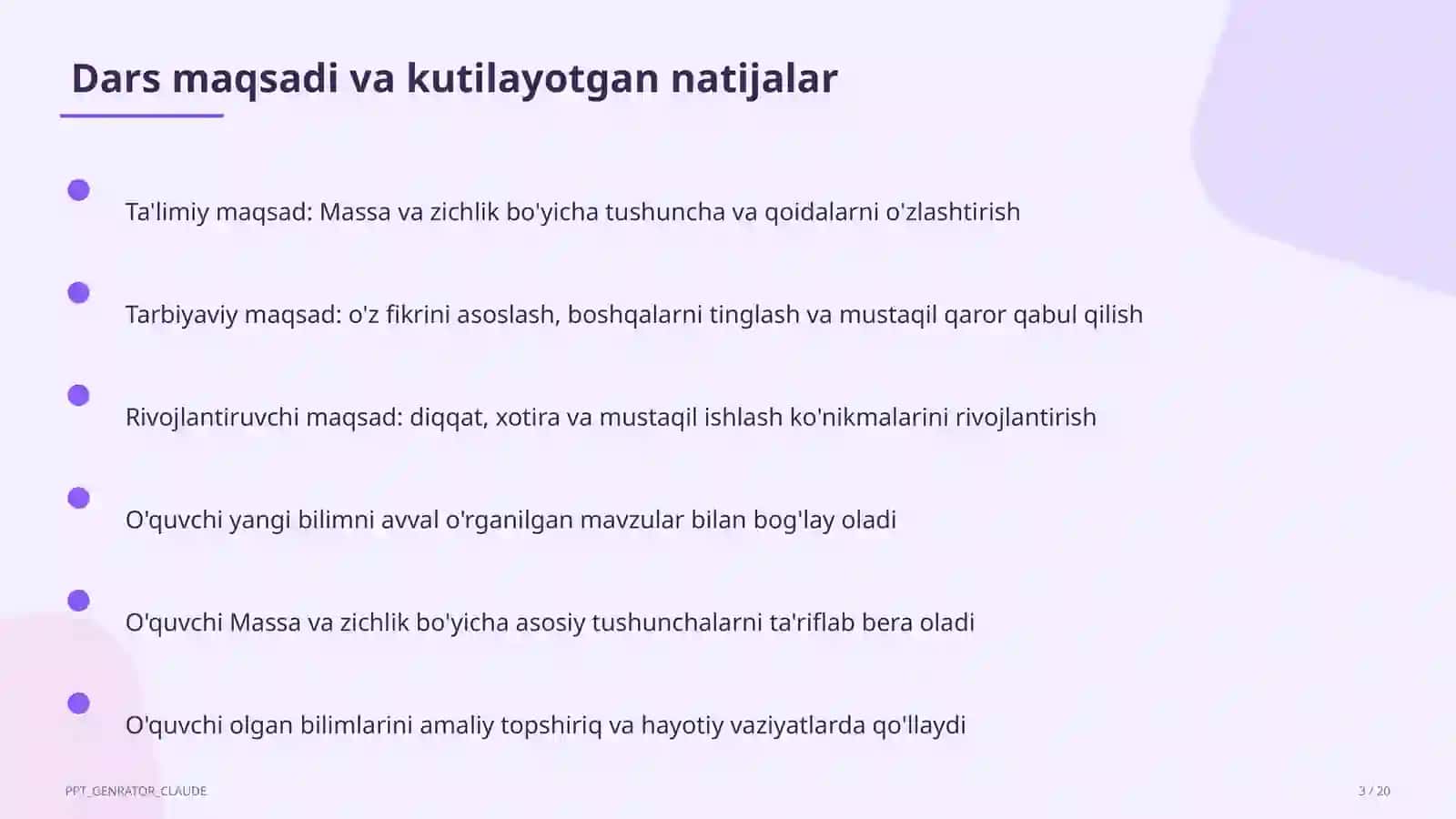 Massa va zichlik (6-sinf) 3