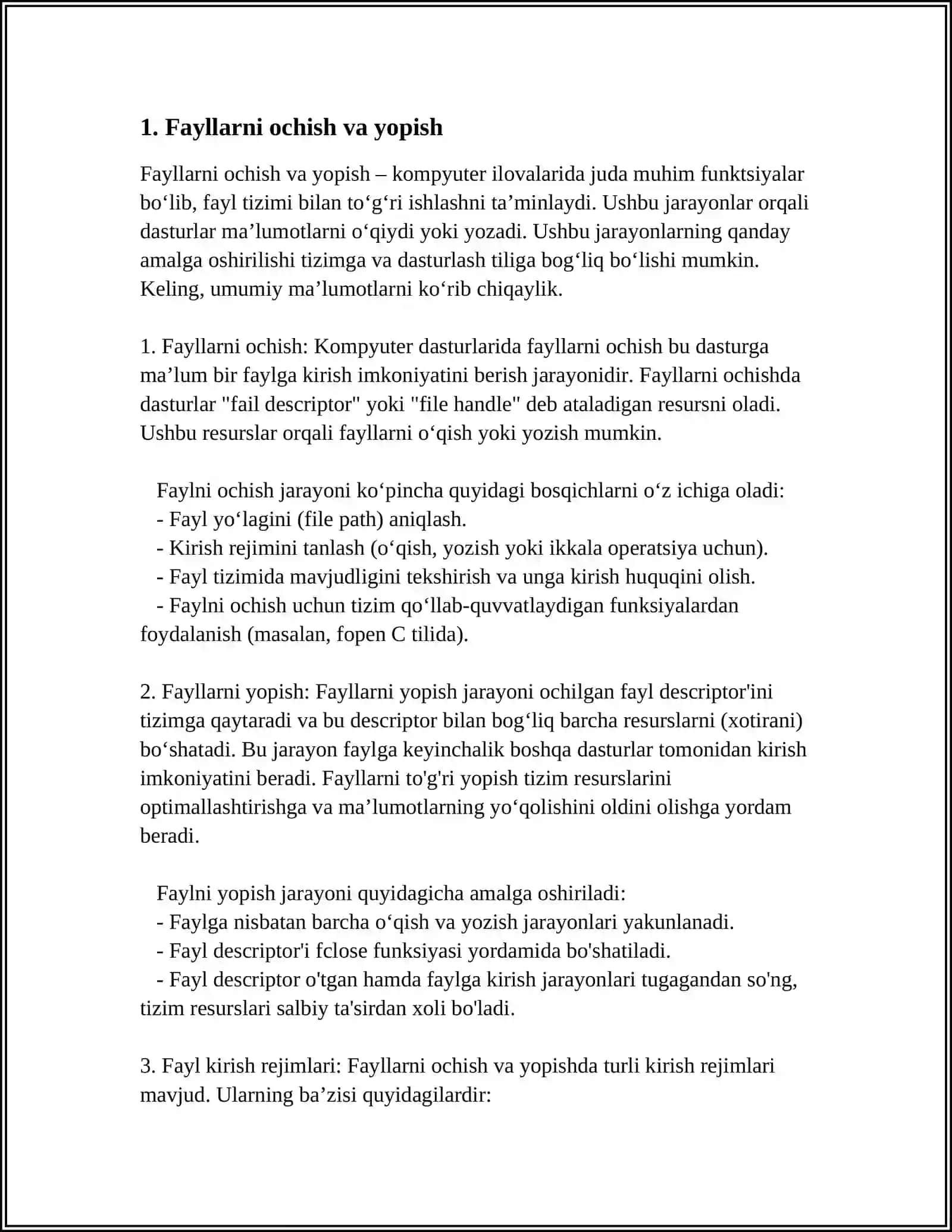 PYTHON DASTURLASH TILIDA FAYLLAR BILAN ISHLASH 3