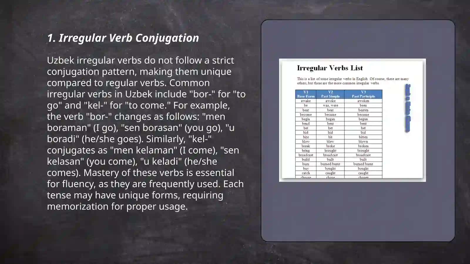 Irregular Verb Conjugation and Sequencing Words 3