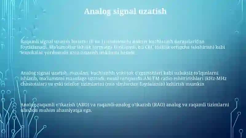 Analog va raqamli uzatishni solishtirish 3