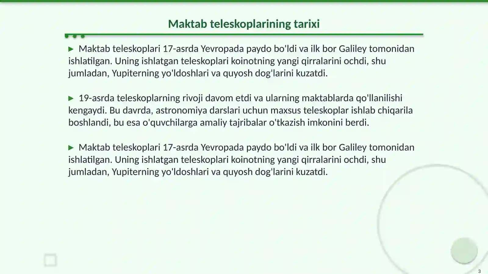 Maktab teleskoplari 3