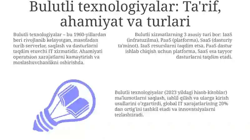 Bulutli texnologiyalar: Asoslar, Imkoniyatlar va Qo'llanilishi 3