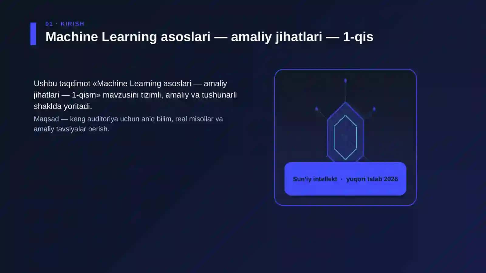 Machine Learning asoslari — amaliy jihatlari — 1-qis 3