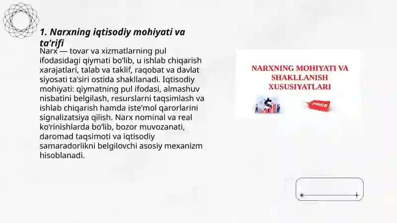 Narxning mohiyati va shakllanishi 3