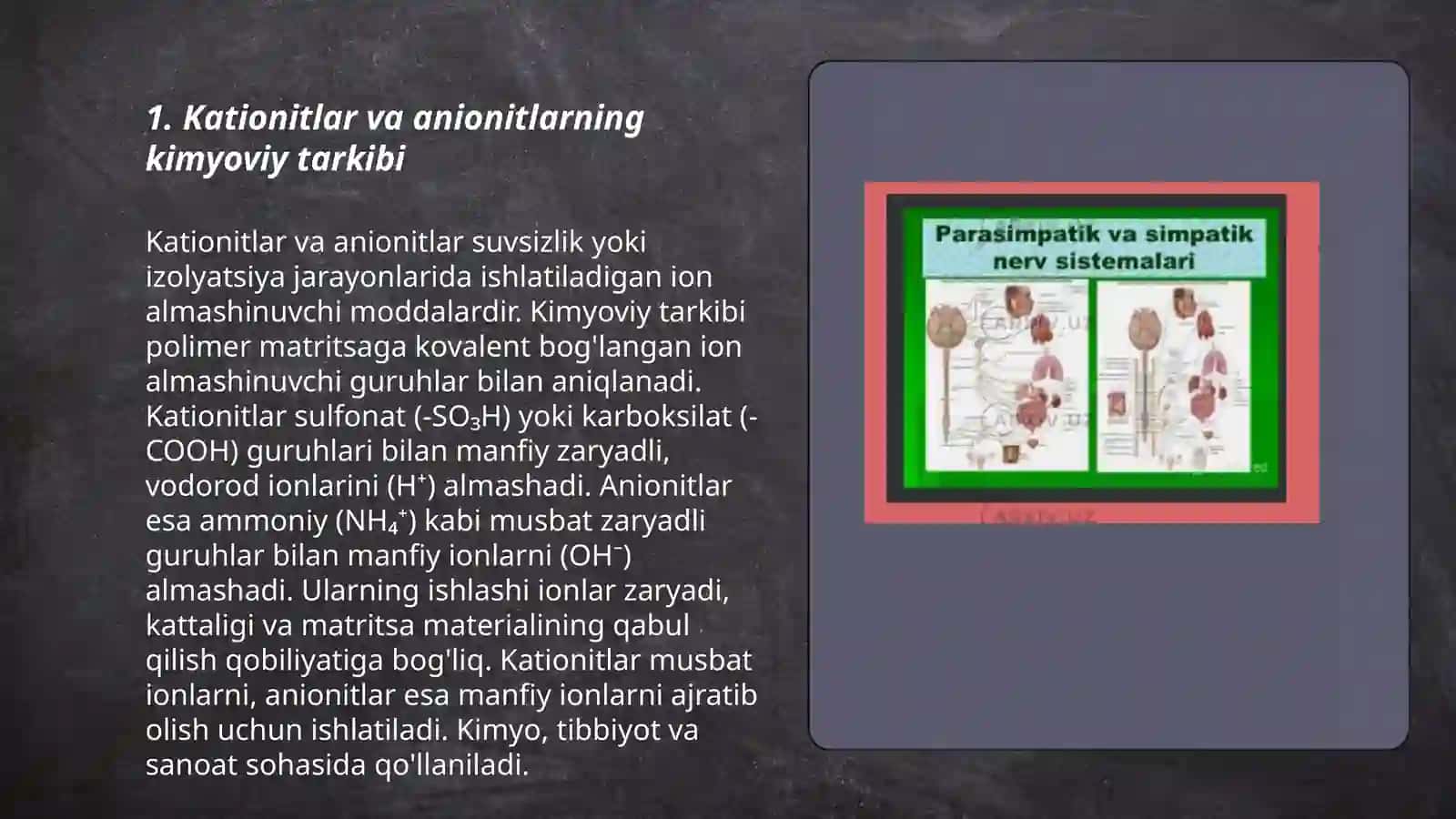 Kationit hamda anionitlar 3