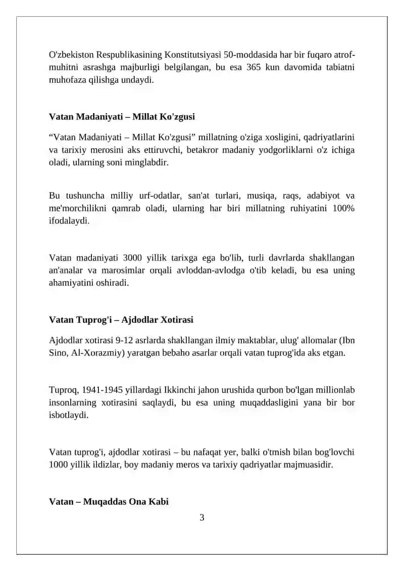 Vatan tabiatini asrash 3