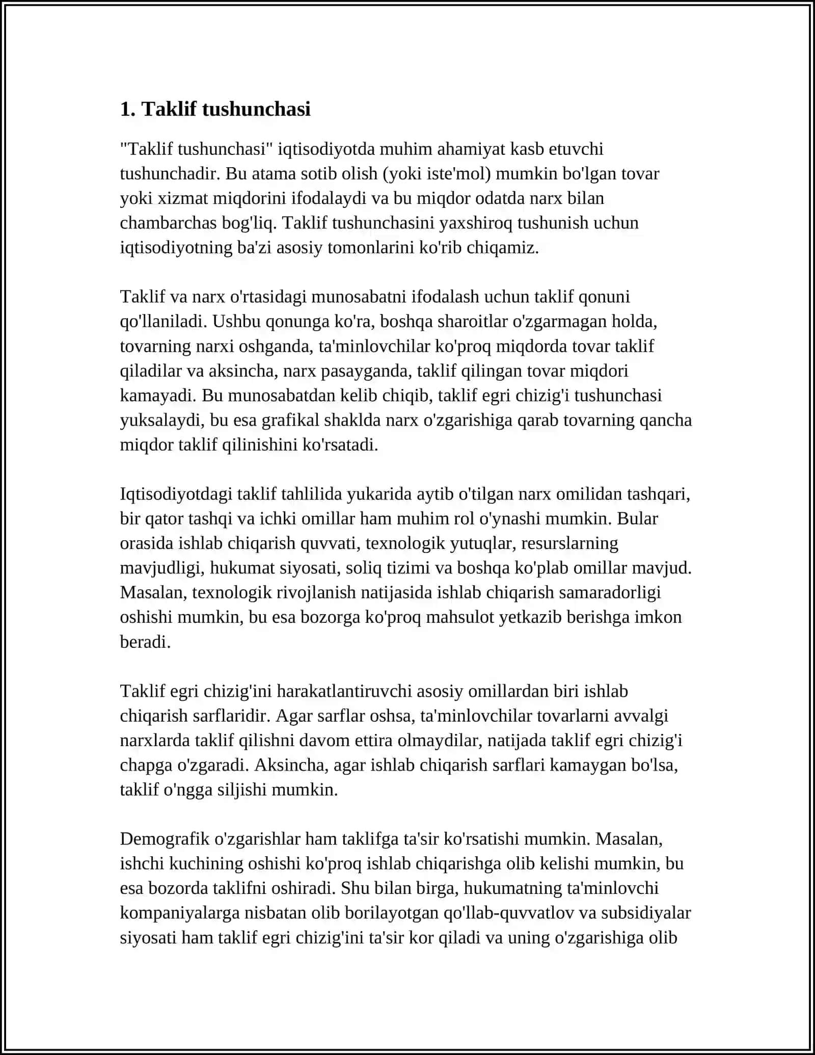 TAKLIF TUSHUNCHASI TAKLIF HAJMIGA TA'SIR QILUVCHI OMILLAR TAKLIF QONUNI 3