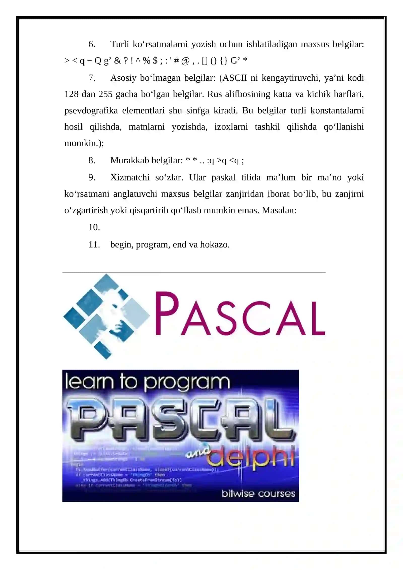 Pascal (dasturlash tili) 3