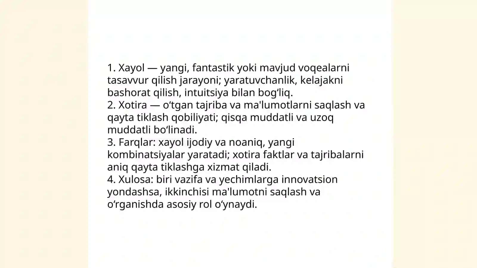 Xayol va xotira 3
