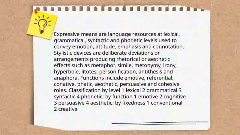 Expressive means and stylistic devices: General overview 3