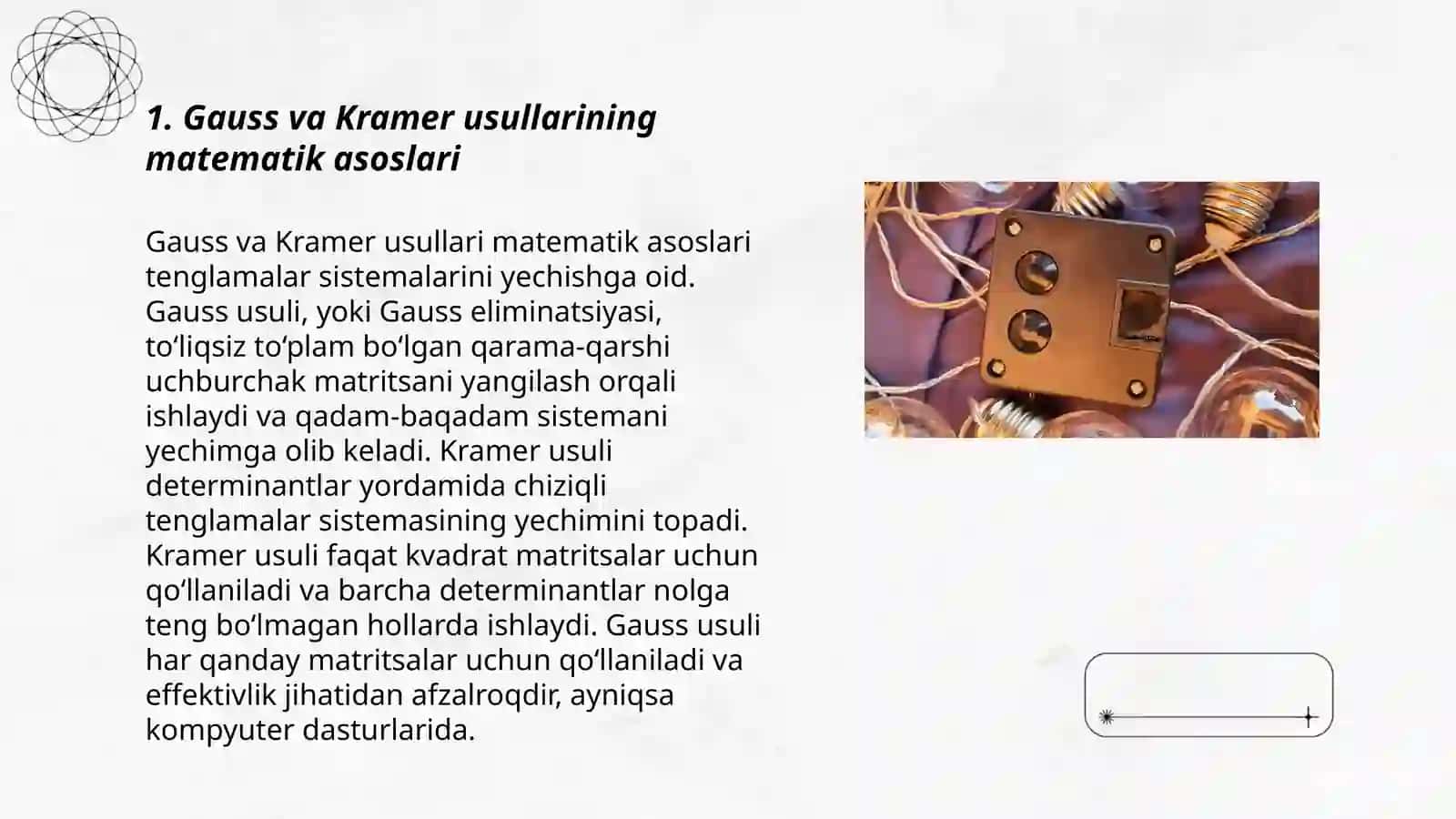 Gauss va Kramer usullari 3