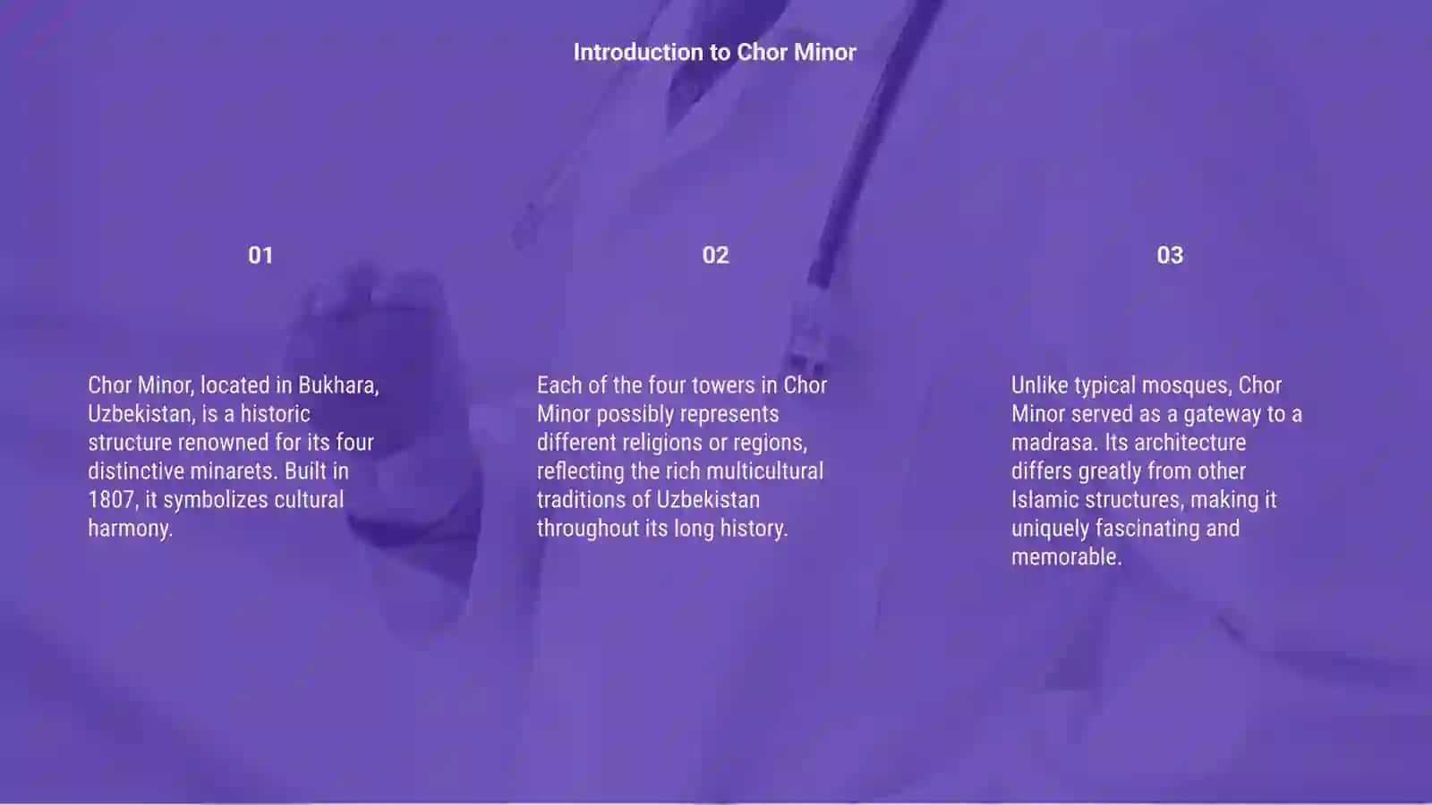 Mavzu: Chor Minor — Bukhara to'rt minareli 3