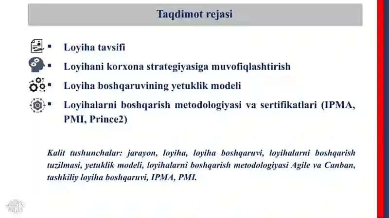 LOYIHAVIY BOSHQARUV ASOSLARI 3