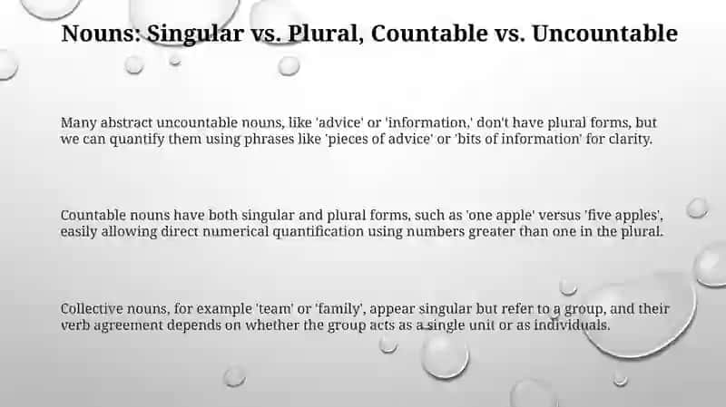 Countable vs. Uncountable, Singular vs. Plural 3