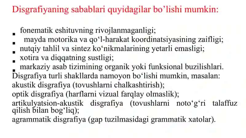 Yozma nutq buzilishlari 3