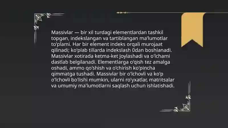 Massivlar haqida tushuncha 3