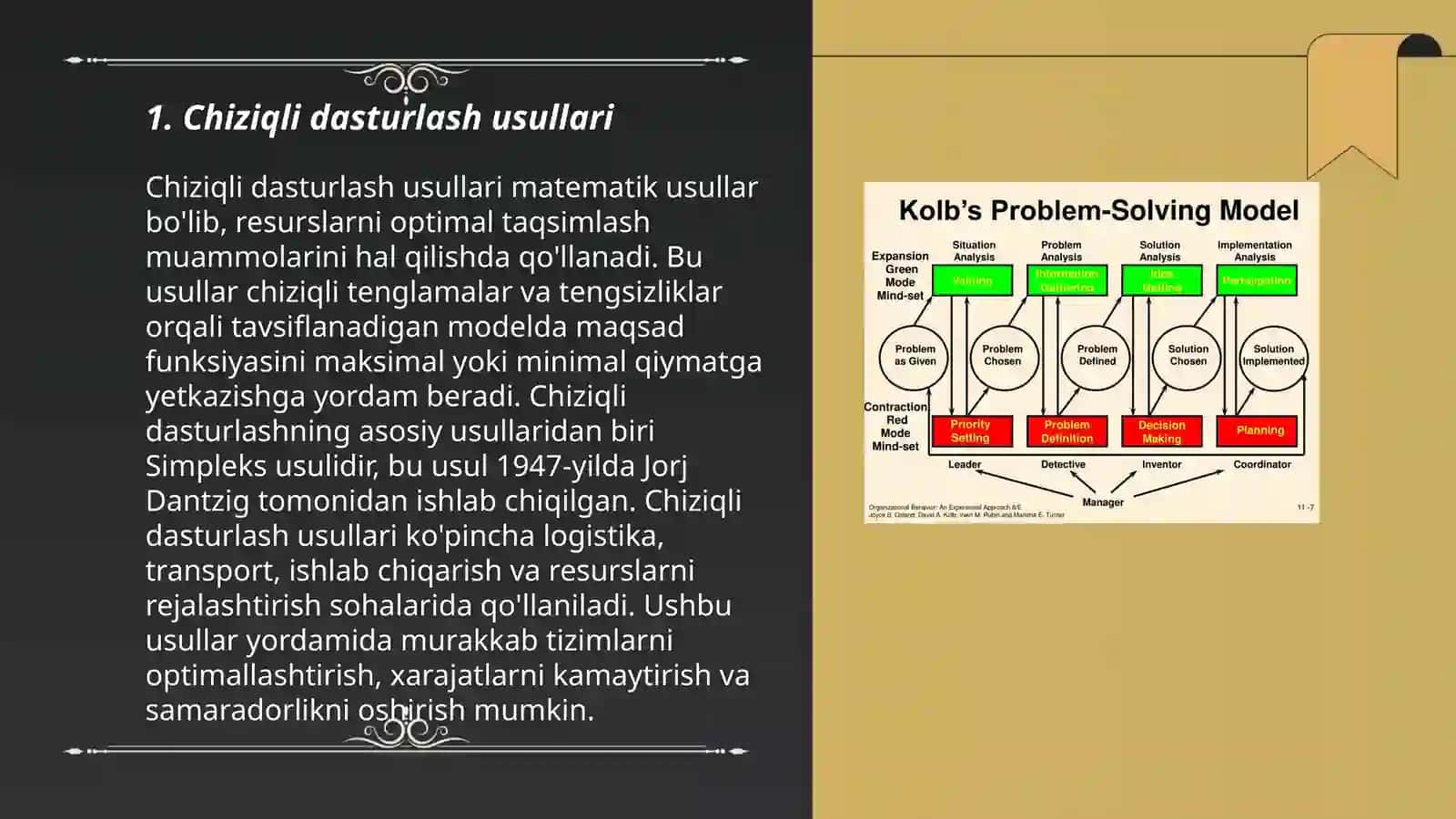 Chiziqli dasturlash usullari 3