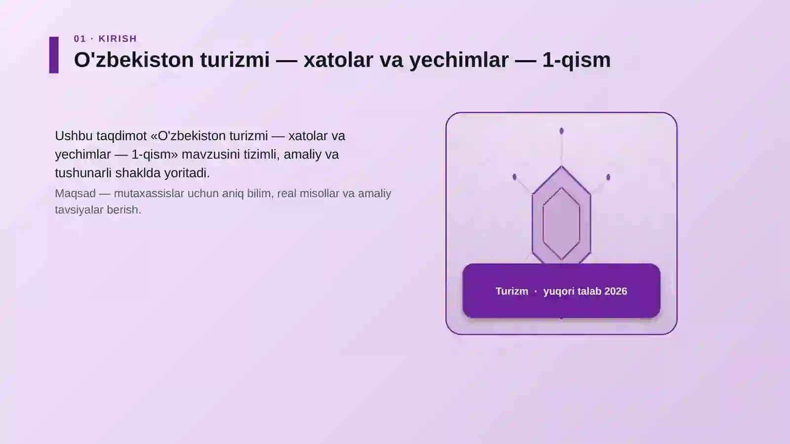 O'zbekiston turizmi — xatolar va yechimlar — 1-qism 3