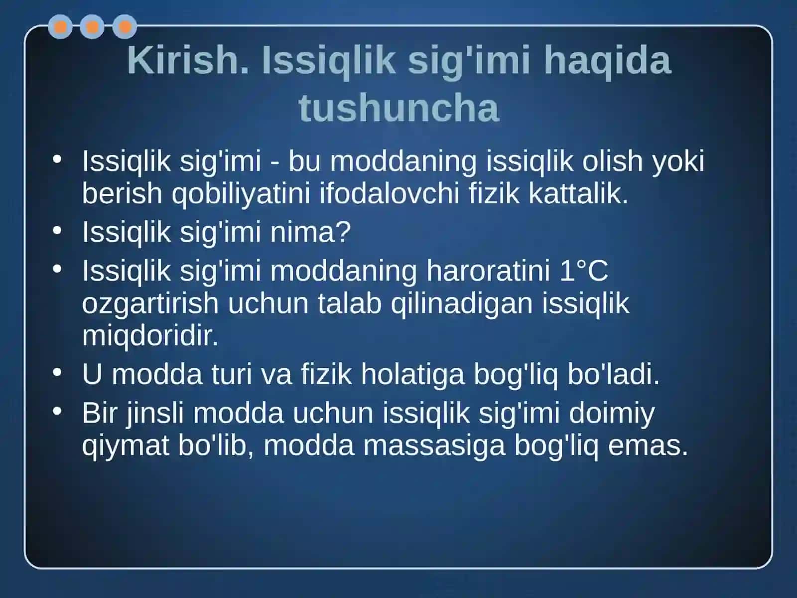 Issiqlik sigʻimi 3