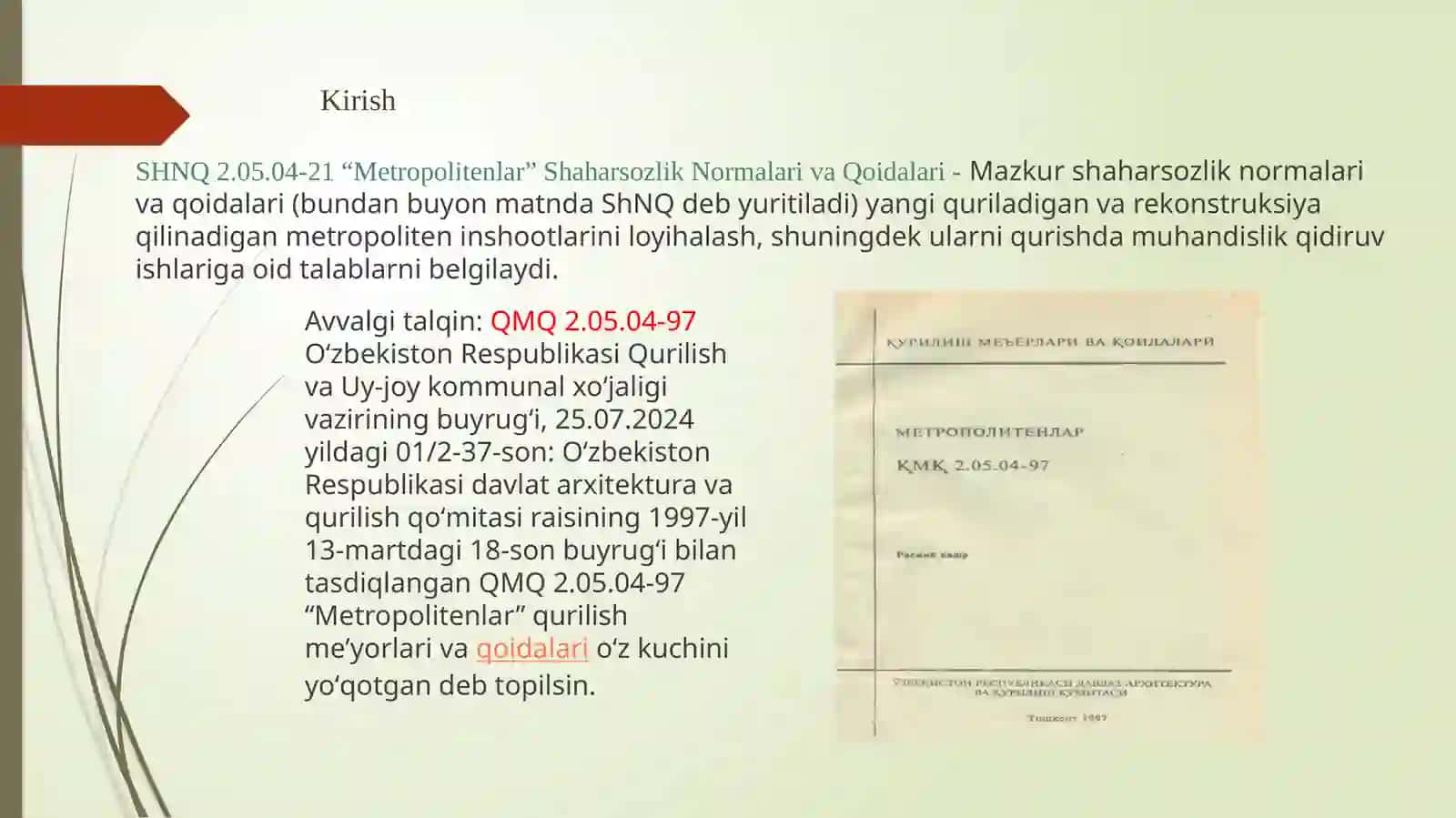 Qurilish sohasidagi me'yoriy hujjatlar tizimi 3