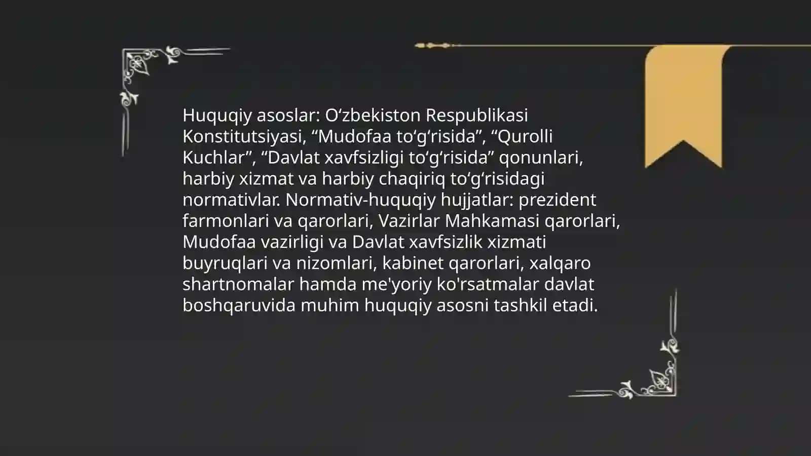 Huquqiy asoslar va normativ-huquqiy hujjatlar 3