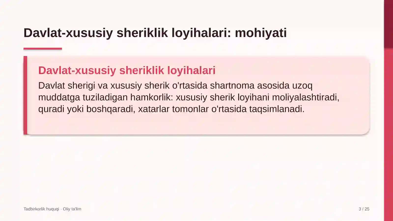 Ichki turizmda davlat-xususiy sheriklik loyihalari 3