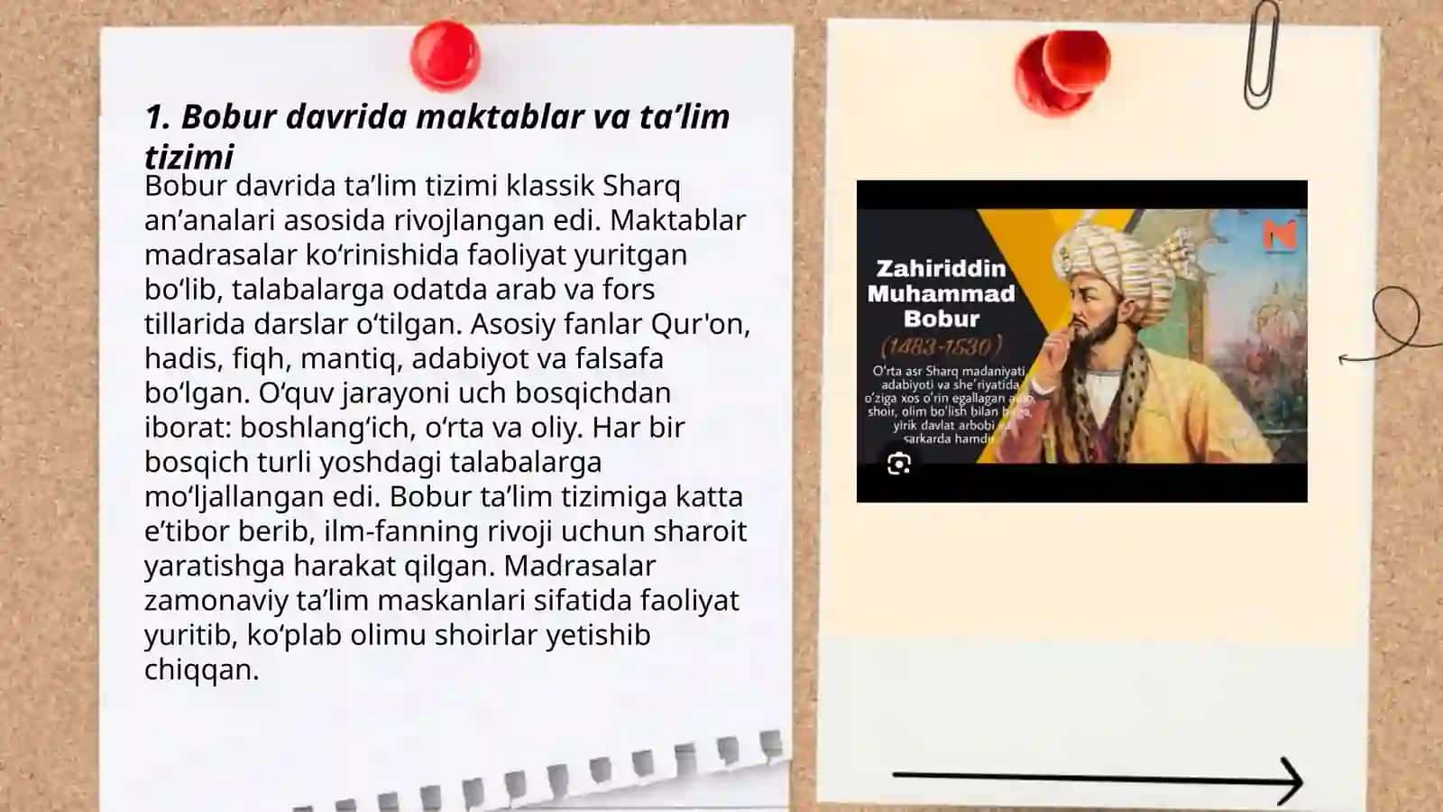Bobur davrida taʼlim tarbiya 3