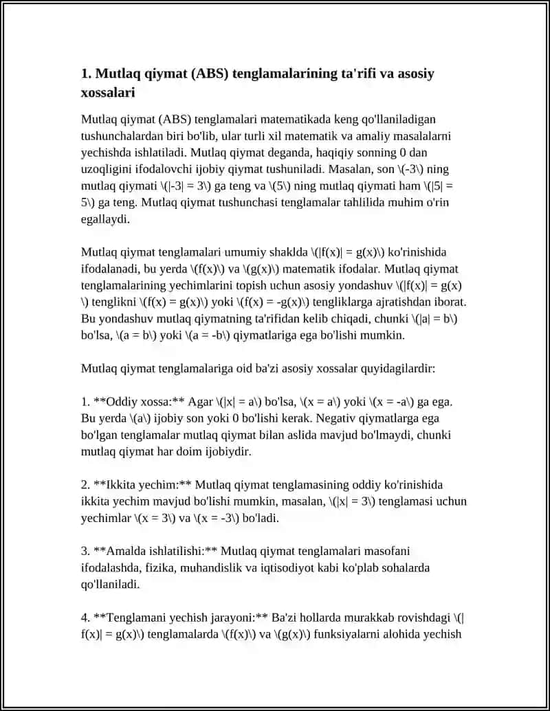 ABS TENGLAMALARI 3