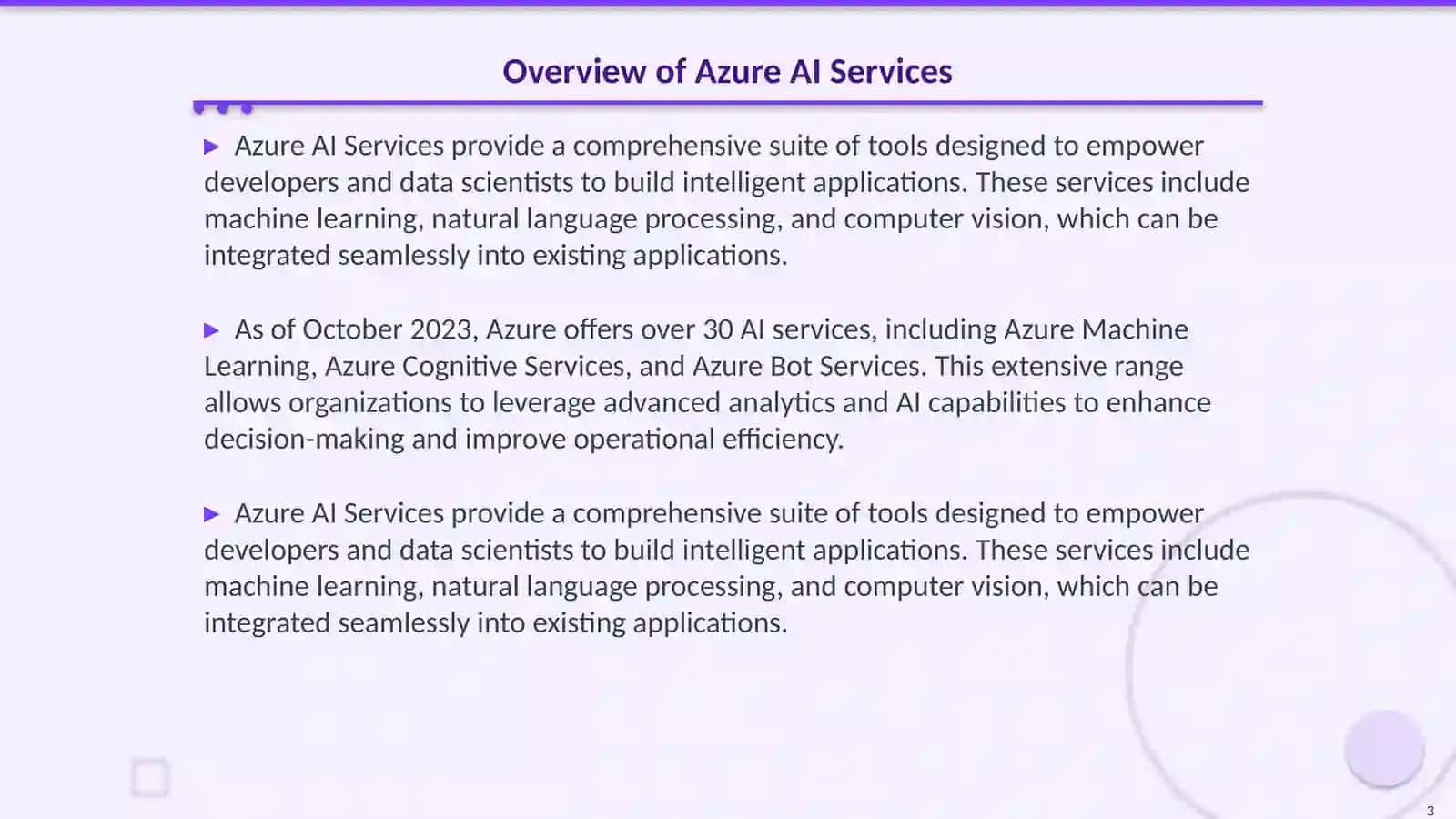 Azureda AI vaML processing servislari haqida 3