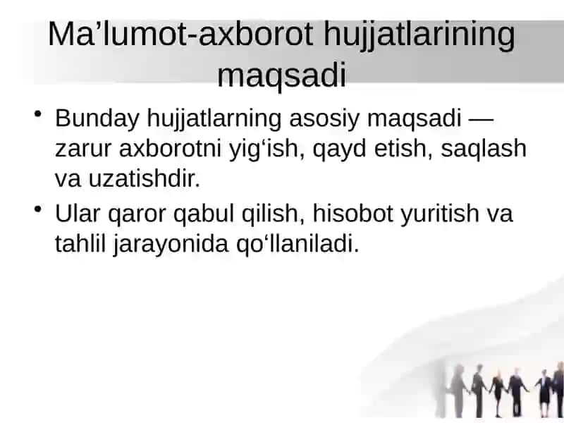 Ma’lumot-axborot hujjatlari 3