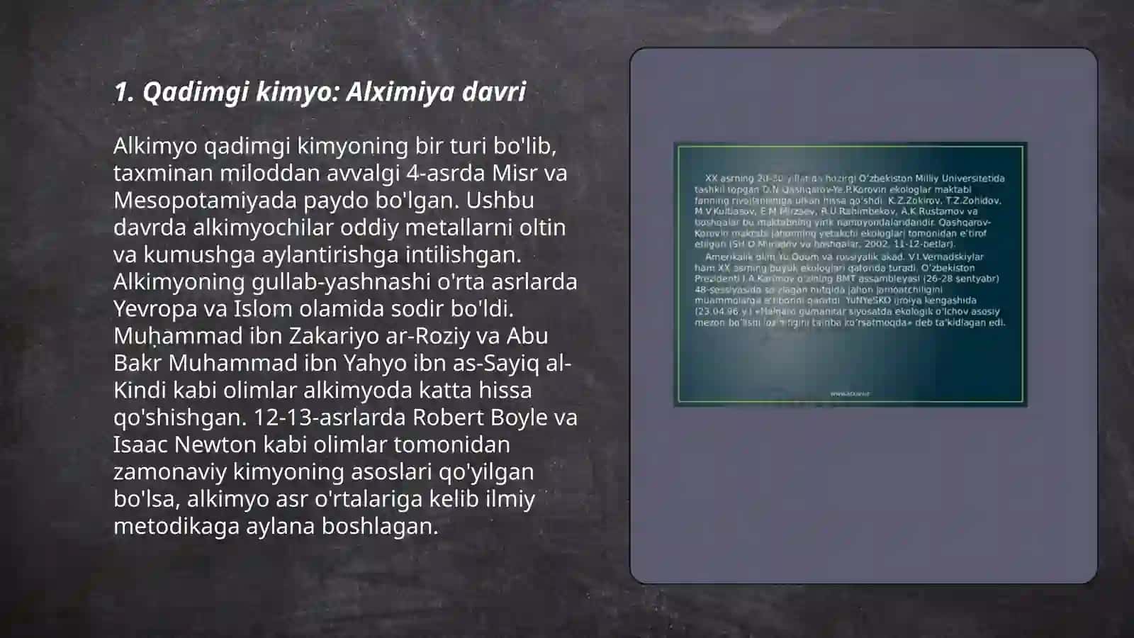 Kimyo fanini rivojlanish tarixi 3